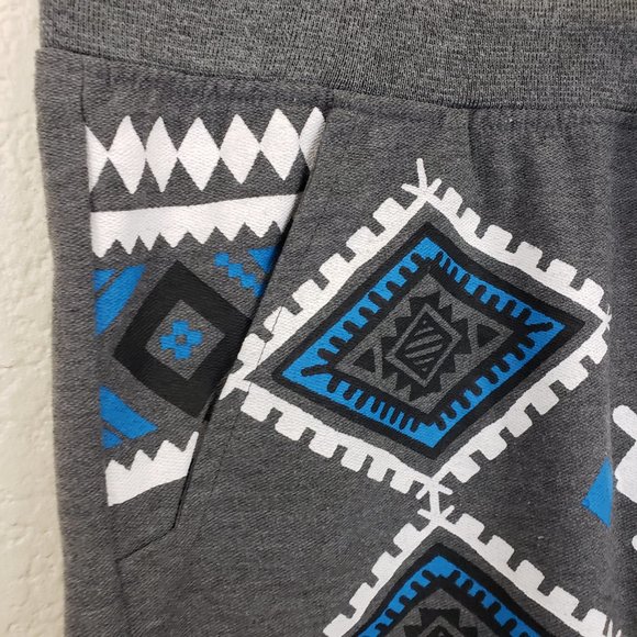 Retro Distrikt Men's Sz XL Grey Aztec Print Drawcord Casual Board Shorts - Picture 4 of 13